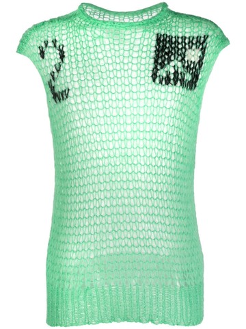 OAMC - perforated knitted vest - men - Polyamide/Mohair/Wool - L - Green