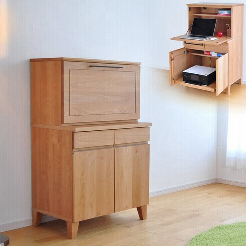 日本製 アルダー材 ライティングビューロー ピュア ナチュラル 国産 ライティングデスク 省スペース 収納付き プリンター収納 学習机 通販 Lineポイント最大0 5 Get Lineショッピング