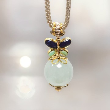 【圓滿】冰種翡翠圓珠設計款項鍊 | 天然緬甸玉翡翠A貨 | 送禮