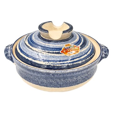 SAJI 佐治陶器 7號深型砂鍋 吳須刷毛目  22cm  1個