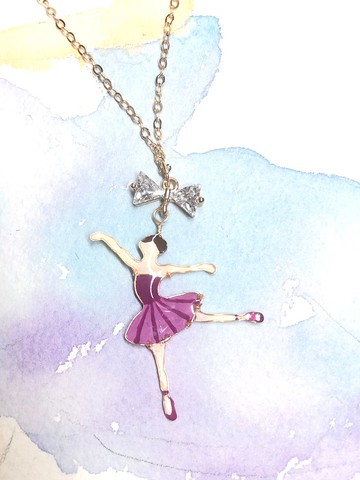 14kgf 優雅芭蕾舞者項鍊/紫