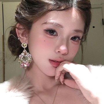 胖胖美依 耳釘 耳環 耳飾 吊墜耳環 新款閃鋯吊墜耳環女誇張設計耳飾輕奢耳環-14374.