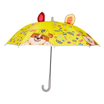 KiKimmy paw patrol 汪汪隊立大功 兒童造型雨傘 可愛卡通傘面 彎勾握把設計 圓潤傘珠設計  小礫 黃色  1支  80x60cm