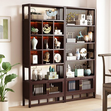 免運/可開發票 博古架中式茶柜置物架客廳非實木多寶閣古董擺放架茶具茶葉展示架 公司貨最低價 快速出貨