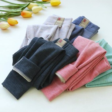 蠶絲羊絨無骨發熱雙面磨毛兒童保暖褲男女寶寶家居打底秋褲秋冬季