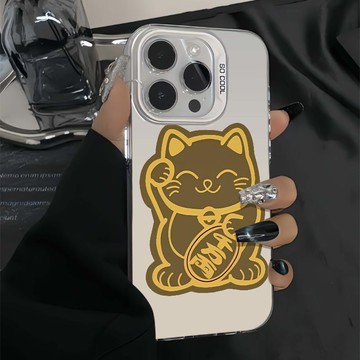 免運+隔日🚚元氣手機殼 微笑招財貓 適用於蘋果17promax 16Pro 15plus 14 13 12 11防摔