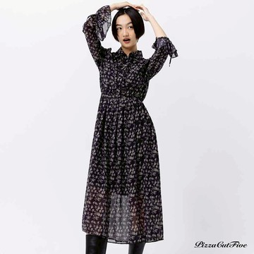 [SALE]襯衫領長袖洋裝 PizzaCutFive PCF243484005