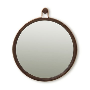 Utility 圓掛鏡（深棕橡木、大）