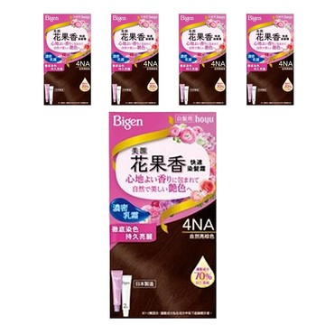 Bigen 美源 花果香快速染髮霜 濃密乳霜 徹底染色 持久亮麗  4NA自然亮棕色  5盒