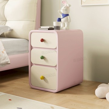 公司貨 超低價 兒童環保實木床頭櫃小型收納皮質簡約床邊現代新款臥室超窄多巴胺 快速發貨