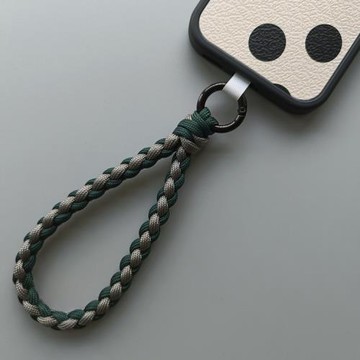手機掛繩手工編織掛鏈手腕繩帶子四股尼龍編織加粗結實耐用創意鑰匙扣掛件短款戶外登山吊繩手機殼防丟鏈