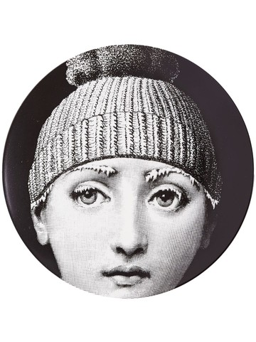 Fornasetti - Tema e Variazioni n.374 wall plate - unisex - Porcelain - One Size - Black