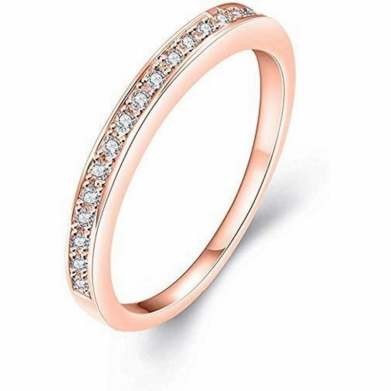 ジュエリー ブランド 人気 ジルコニアcz リング レディース ピンクゴールド チタン 細身 指輪 9号 通販 Lineポイント最大0 5 Get Lineショッピング