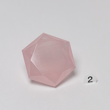 粉鑽錢｜粉水晶 鑽石造型 桃花 人緣 戀愛 天然水晶 空間擺件 風水擺件 隨身攜帶 專屬配對 已鑑定  4BA09-02