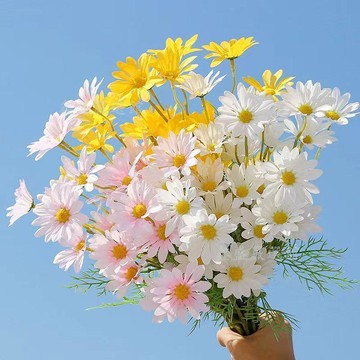 【臺灣出貨】ins小雛菊仿真花洋甘菊假花束高檔手捧花拍照道具餐桌客廳裝飾花03gh