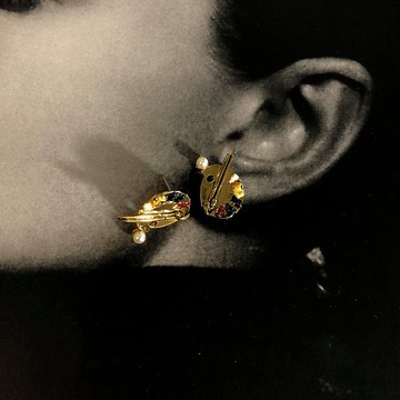 哞人愛 純真系列 調色盤 耳針 耳夾