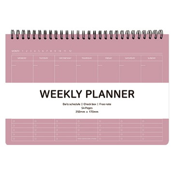 2Young Design 54頁週計劃本  250 x 170mm  粉色  1本