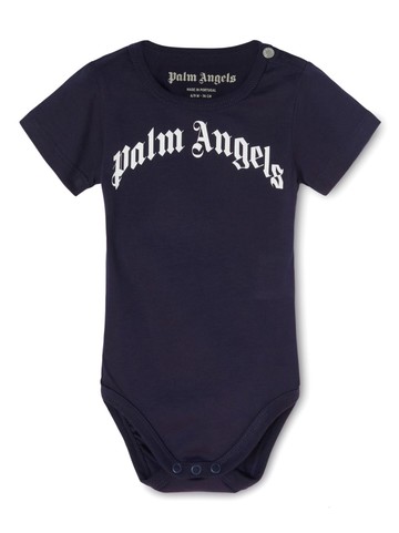 Palm Angels Kids - logo-print cotton bodysuit - kids - Cotton - 9-12 mth - Blue