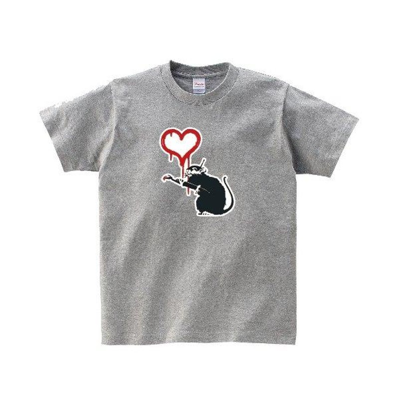 超可爱 レア！バンクシー Dismaland Tシャツグレー Rat-Babe トップス 