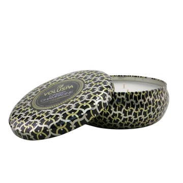 Voluspa - 3個燈芯裝飾錫芳香蠟燭 - Crisp Champagne