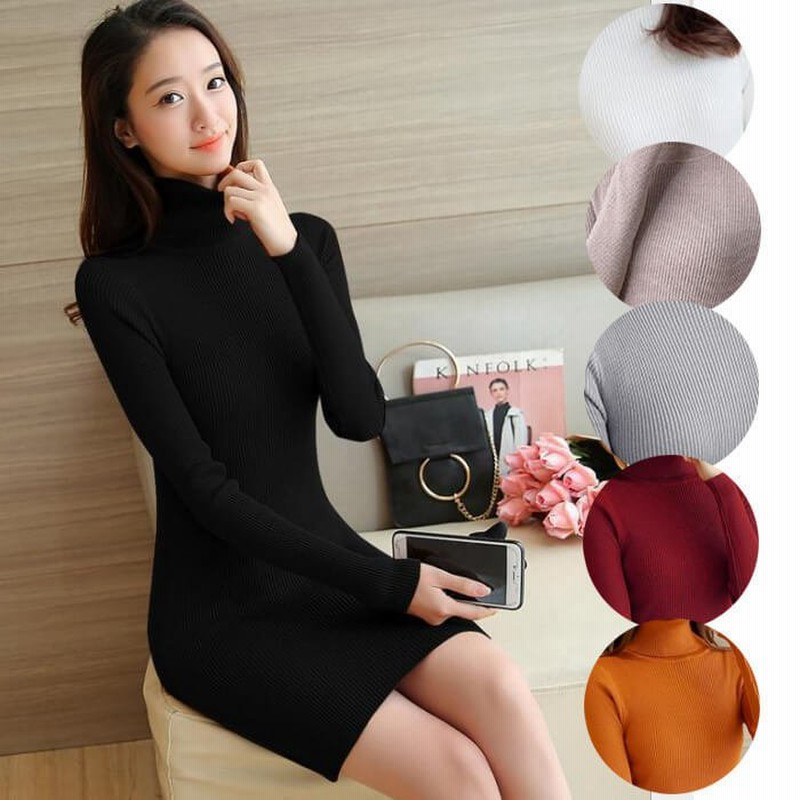 リブ ミニニットワンピース ミニ ワンピース ハイネック ショート丈 長袖 シンプル 無地 秋 秋冬 ニット ワンピ リブニット タイト 冬 6色 通販 Lineポイント最大0 5 Get Lineショッピング