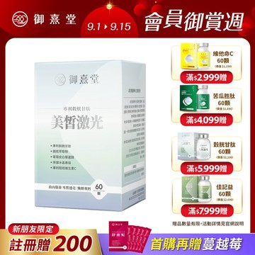 【會員獨享｜買1送1．買2送3】【福利品】美皙激光 專利穀胱甘肽（60顆/盒）（最短效期：2027年8月）