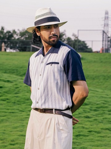 SOARIN義式復古拼接條紋休閒襯衫(252TC401)