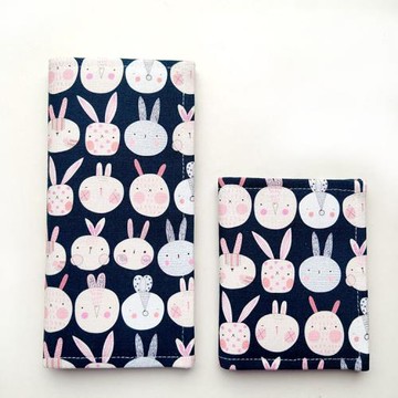 原創手工布藝女式士長短款錢包錢夾個性兔子復古超薄禮物森女包郵