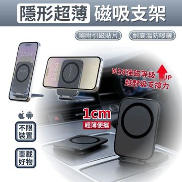 超薄款車用摺疊手機支架 (磁吸支架 儀表板支架 導航支架 N58強磁)
