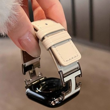 新款 H扣 油蠟真皮錶帶 apple watch 錶帶 S10 9 8 7 6 5 4 SE 蘋果錶帶 錶帶 46mm