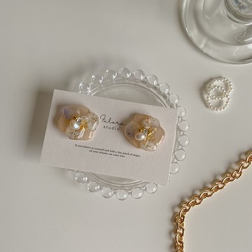 | 春日溫度-裸色香檳 | 耳環