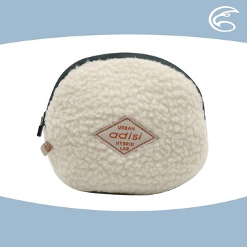 ADISI 羊絨感分層多用零錢包 AS24033 / 米卡 (深灰拉鍊)