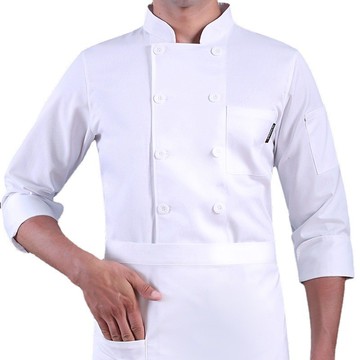 大飯店法式西餐廳專用的純白廚師服工裝適合男裝秋冬季節