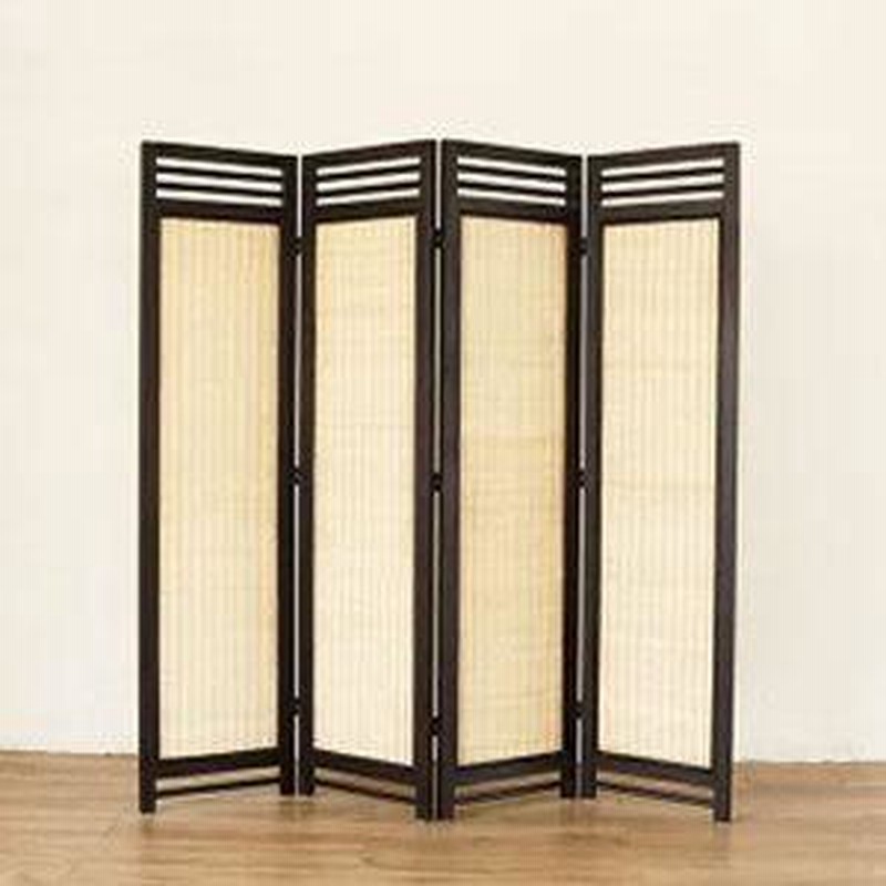 ラタン 籐 パーテーション 間仕切り 3連 スクリーン 衝立 昭和レトロ