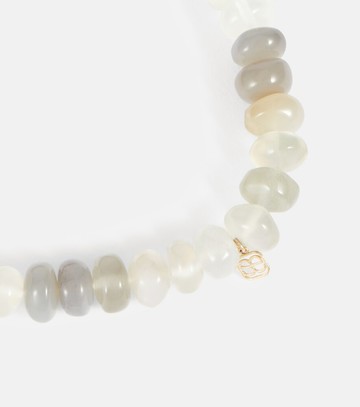 Sydney Evan 14kt gold and moonstone bracelet with diamonds