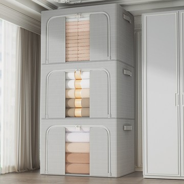 FOREVER 雙開式棉被收納箱/100L衣物儲存箱 3入組-2色 - 灰色