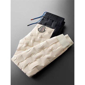 高端保暖白鴨絨褲男女情侶款修身防風防水冬季加厚羽絨褲男款外穿