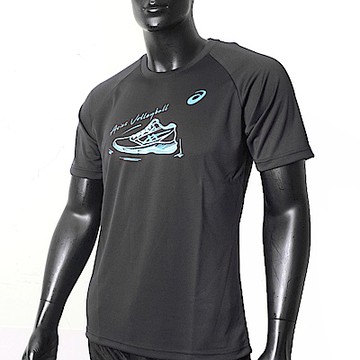 Asics [2053A258-001] 男 T恤 運動上衣 休閒短袖 排球短T 短袖上衣 亞版 黑