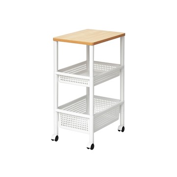 【日本天馬】移動式木質頂板寬型三層收納架