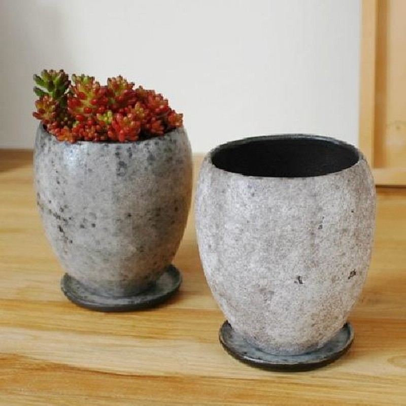 植木鉢 おしゃれ 陶器鉢 ミネラルポット 11cm 4号 穴あり 受け皿 植木鉢 おしゃれ 陶器鉢 ミネラルポット 11cm 4号 穴あり 受け皿