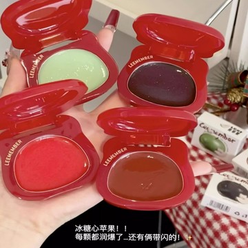 leemember 荔萌水光腮紅膏紅蘋果耶誕多用膏 小熊高光珠光細閃淡妝