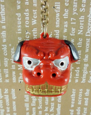 【震撼精品百貨】招財貓 招き猫 招財貓鑰匙圈-紅獅頭圖案 震撼日式精品百貨