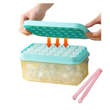 Vanibaby 按壓式造型製冰盒  玫瑰造型 藍色  21.3 x 9.6 x 12cm  1個