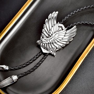 自由之翼 翅膀 保羅領帶 Bolo Tie 真皮領繩 皮革項鍊 長項鍊