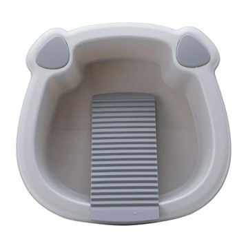 家用多功能小熊造型臉盆 Set  附洗衣板  PP材質  藍色/粉色/灰色  1組