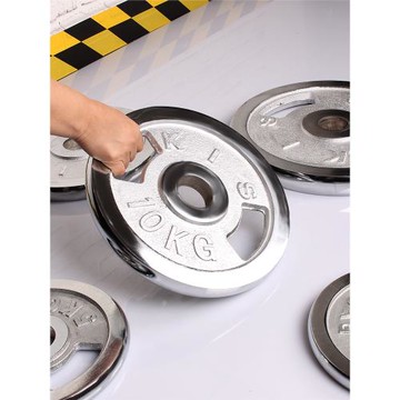 電鍍純鐵金屬杠鈴片5/7.5/10/15/20KG健身器材配重盤啞鈴片手抓家