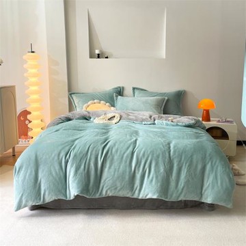 冬季牛奶絨床上四件套珊瑚絨雙面保暖法萊絨被套床單床上用品床笠