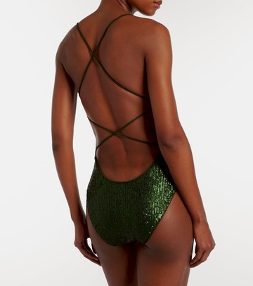 Norma Kamali Fara sequined swimsuit