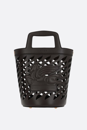 ETRO Coffa laser-cut leather bucket bag Woman