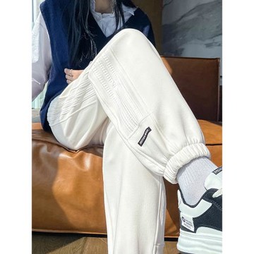 束腳運動褲女秋冬季小個子休閑衛褲2026新款加絨加厚外穿燈籠褲子